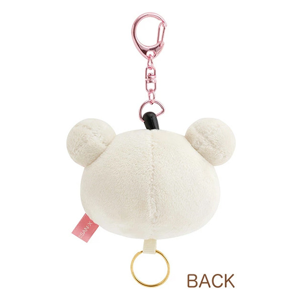 小白熊造型絨毛伸縮鑰匙圈(經典大臉)