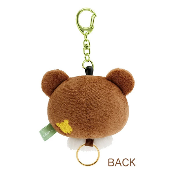 茶小熊造型絨毛伸縮鑰匙圈(經典大臉)
