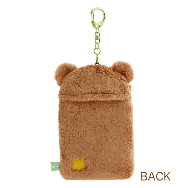 茶小熊絨毛造型明星小卡裝飾套附扣環(經典大臉)