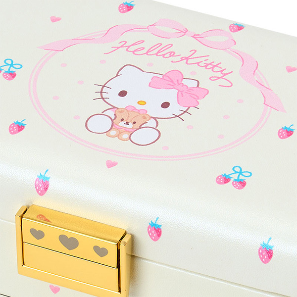 HELLO KITTY雙層珠寶飾品收納盒(草莓)