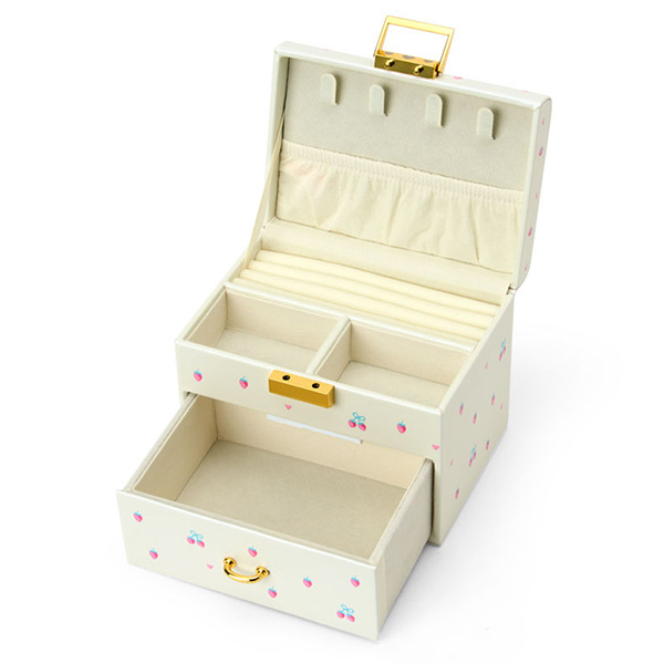 HELLO KITTY雙層珠寶飾品收納盒(草莓)