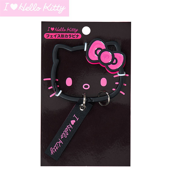 HELLO KITTY大臉造型登山扣環-黑(I Love Hello Kitty)