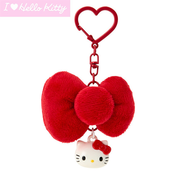 HELLO KITTY蝴蝶結鑰匙圈-紅(I Love Hello Kitty)
