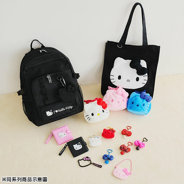 HELLO KITTY蝴蝶結鑰匙圈-銀白(I Love Hello Kitty)