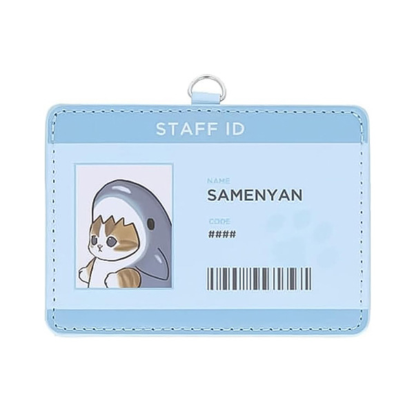 貓福珊迪票卡套/證件套附頸掛帶(鯊魚貓咪)