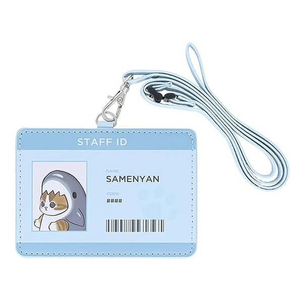 貓福珊迪票卡套/證件套附頸掛帶(鯊魚貓咪)