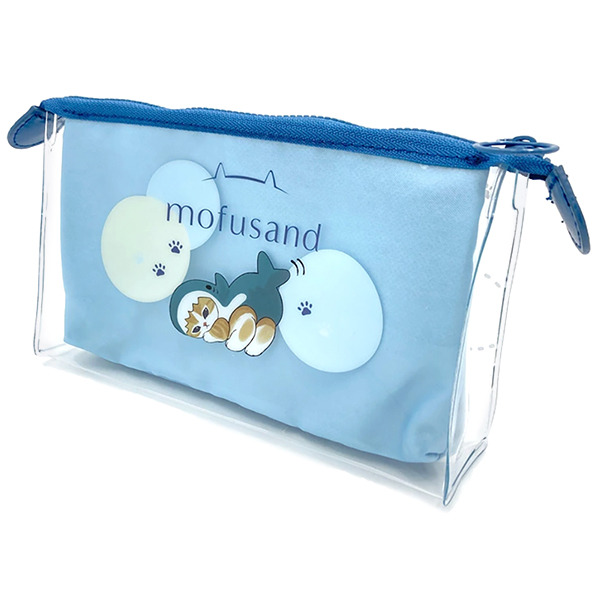 貓福珊迪*MITTE透明分隔三角收納袋(鯊魚貓咪)