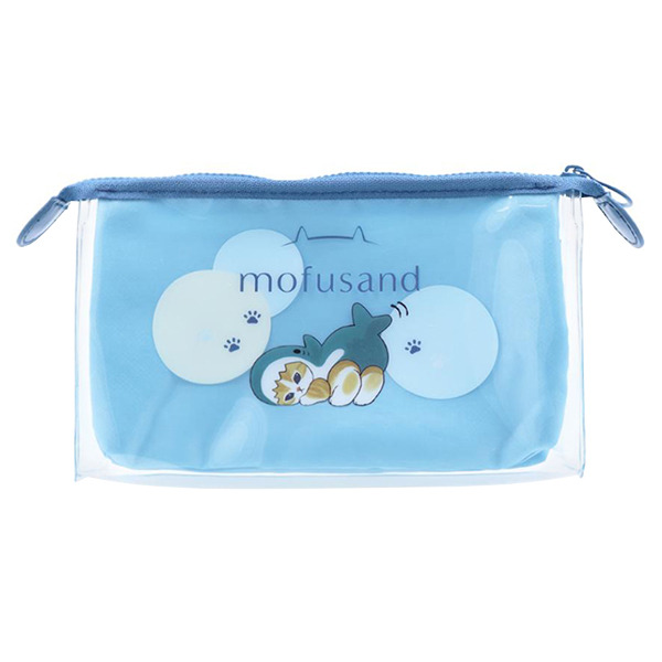 貓福珊迪*MITTE透明分隔三角收納袋(鯊魚貓咪)