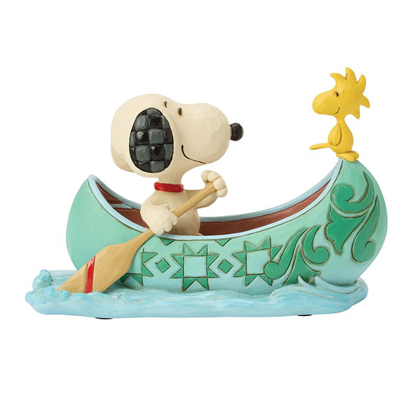 SNOOPY&胡士托划獨木舟塑像-Snoopy and Woodstock in Canoe