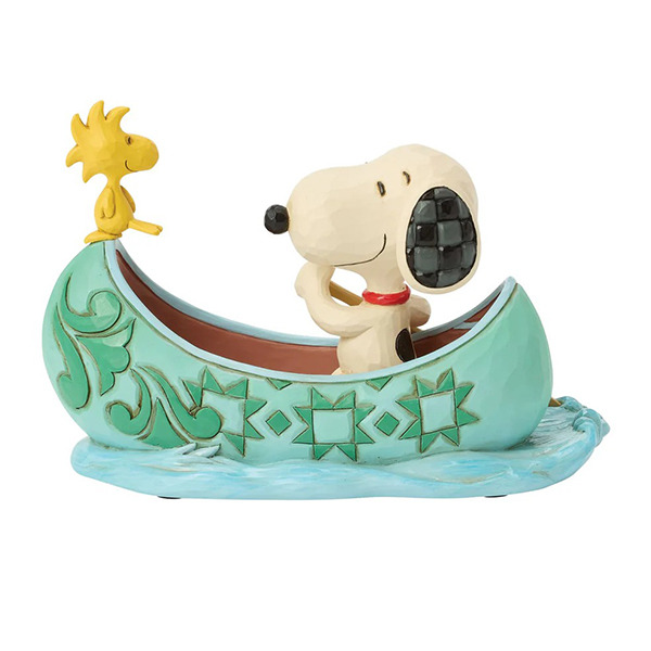 SNOOPY&胡士托划獨木舟塑像-Snoopy and Woodstock in Canoe