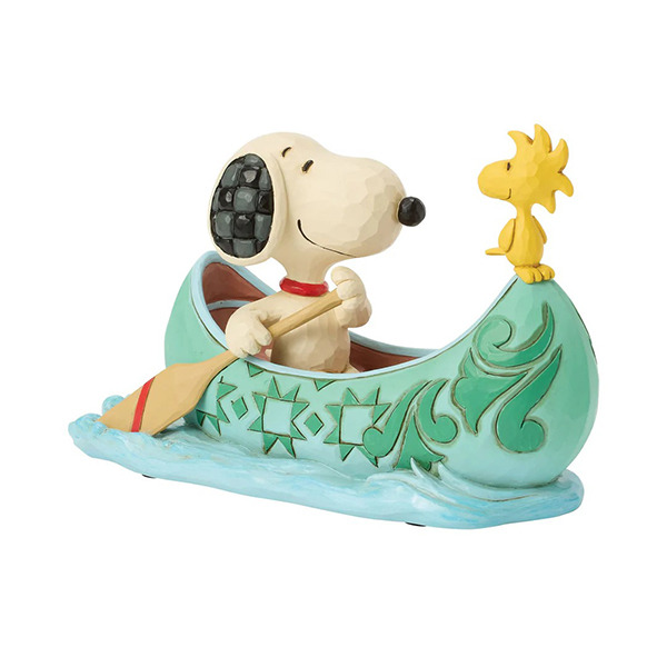 SNOOPY&胡士托划獨木舟塑像-Snoopy and Woodstock in Canoe