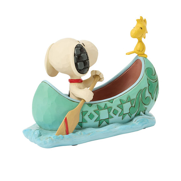 SNOOPY&胡士托划獨木舟塑像-Snoopy and Woodstock in Canoe