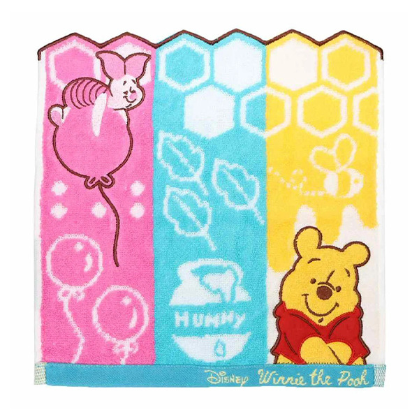 小熊維尼與小豬純棉小方巾/手帕(三色花邊)