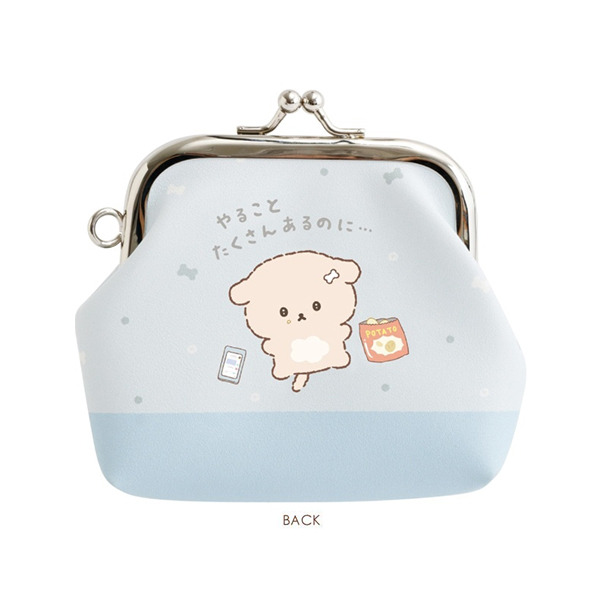 逃避小狗口金零錢包