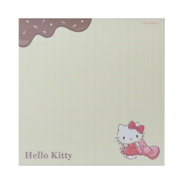 HELLO KITTY日製方形便條紙附貼紙(巧克力)