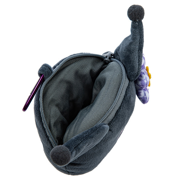 酷洛米大臉造型絨毛零錢包附鎖圈(懷舊千鳥格)