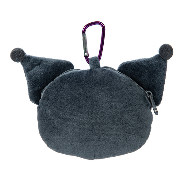 酷洛米大臉造型絨毛零錢包附鎖圈(懷舊千鳥格)