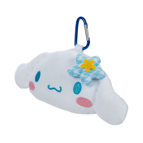 大耳狗大臉造型絨毛零錢包附鎖圈(懷舊千鳥格)