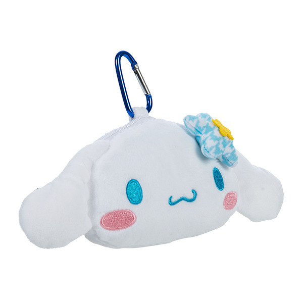 大耳狗大臉造型絨毛零錢包附鎖圈(懷舊千鳥格)