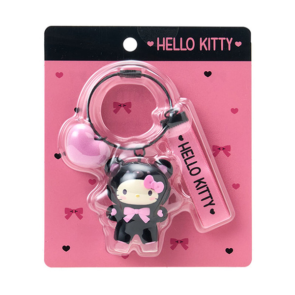 HELLO KITTY立體公仔造型鑰匙圈/掛飾(純黑小動物)