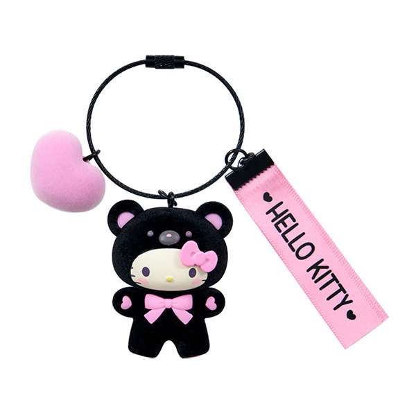 HELLO KITTY立體公仔造型鑰匙圈/掛飾(純黑小動物)
