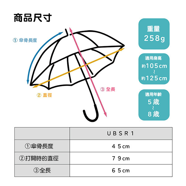 TOMICA兒童用晴雨兩用傘-45cm(藍)
