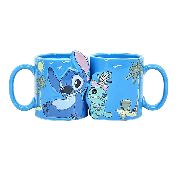 史迪奇&醜ㄚ頭立體浮雕馬克對杯組