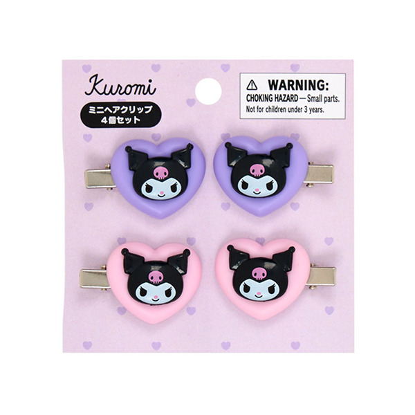 酷洛米愛心造型迷你髮夾/瀏海固定髮夾組-一組4個入