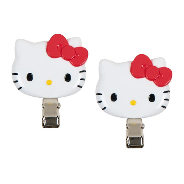 HELLO KITTY大臉造型髮夾/瀏海固定髮夾組-一組2個入(mini-紅)