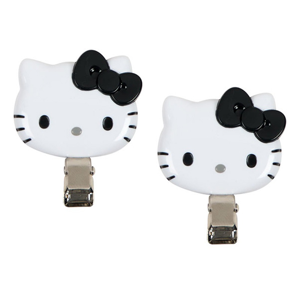 HELLO KITTY大臉造型髮夾/瀏海固定髮夾組-一組2個入(mini-黑)