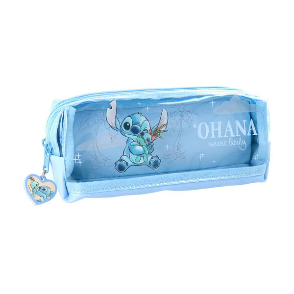 史迪奇透明雙層筆袋(晚安抱抱)