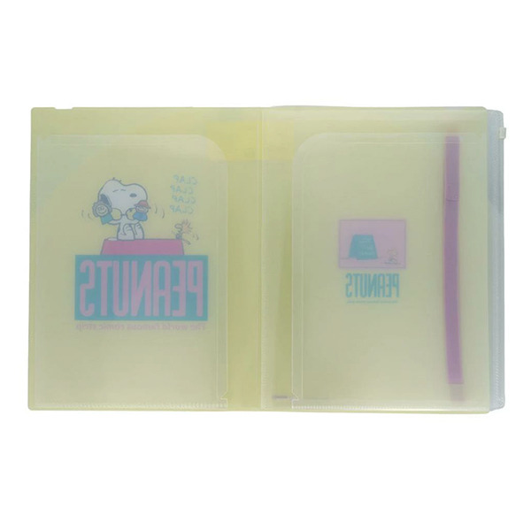 SNOOPY A4 5層檔案資料夾附夾鍊袋(喜劇場景2-撞擊)