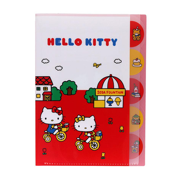 HELLO KITTY日製A4 5層檔案資料夾(腳踏車漫步)