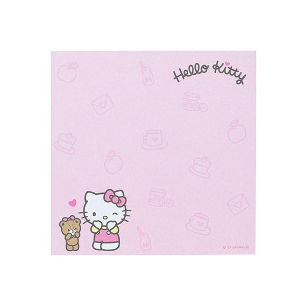 HELLO KITTY日製方形便條本(粉嫩格紋)
