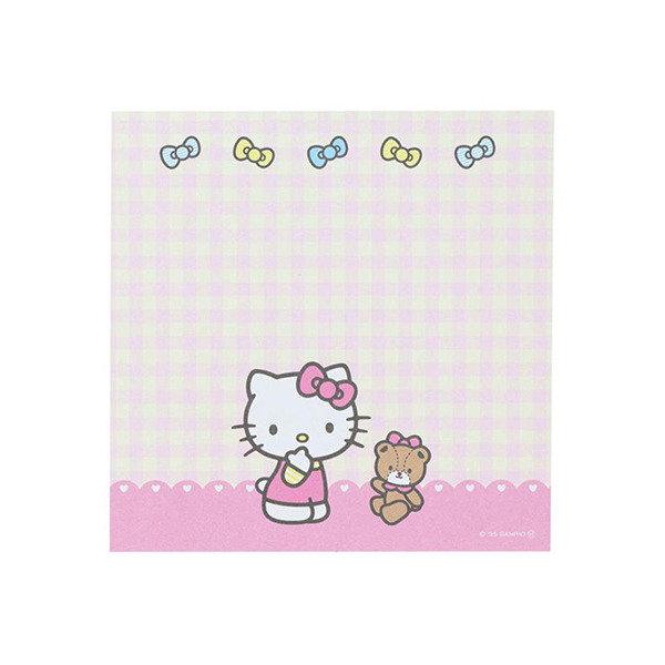 HELLO KITTY日製方形便條本(粉嫩格紋)
