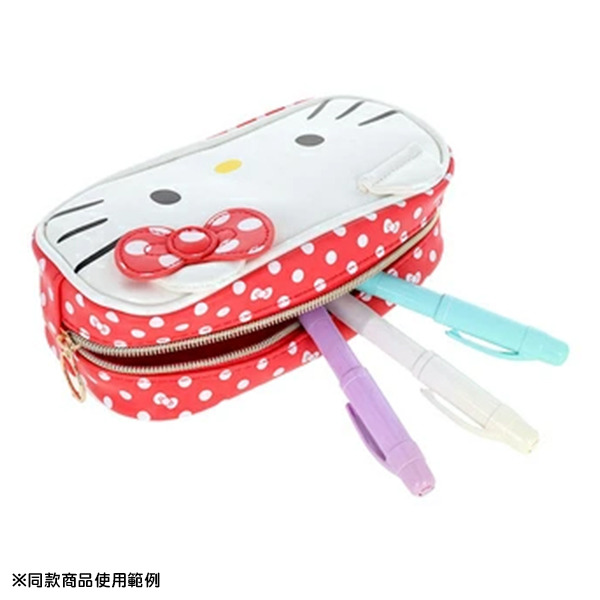 HELLO KITTY大臉造型筆袋(紅色蝴蝶結)