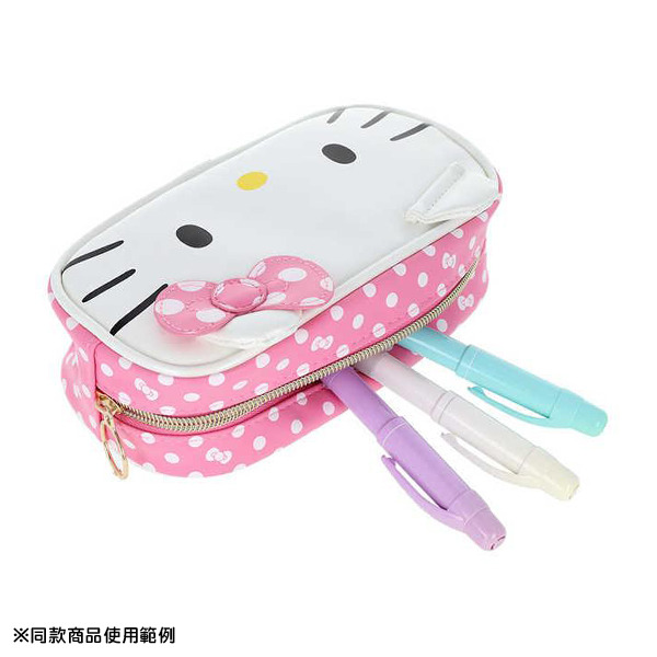 HELLO KITTY大臉造型筆袋(粉色蝴蝶結)