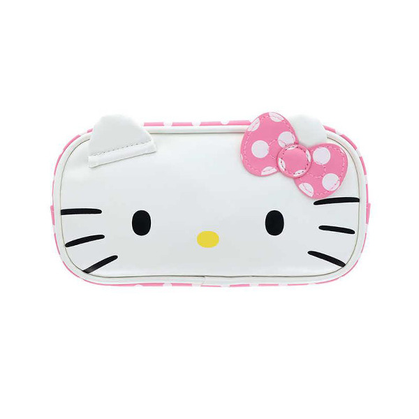 HELLO KITTY大臉造型筆袋(粉色蝴蝶結)