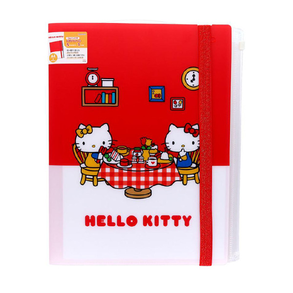 HELLO KITTYA4 5層檔案資料夾附夾鍊袋(早餐時光)
