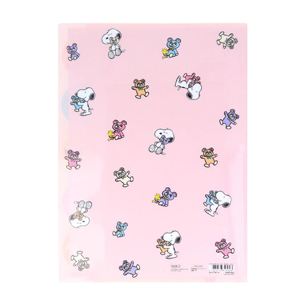 SNOOPY日製A4 5層檔案資料夾(抱抱泰迪熊-粉彩)