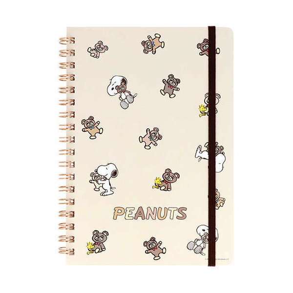 SNOOPY日製B6線圈筆記本(抱抱泰迪熊-咖色)