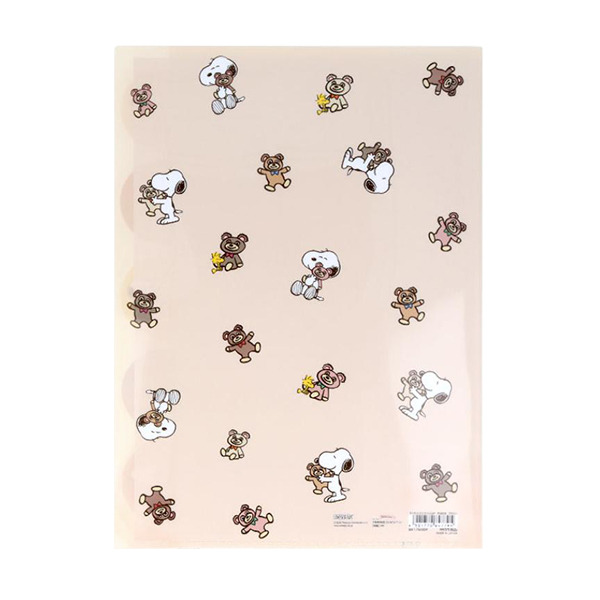 SNOOPY日製A4 5層檔案資料夾(抱抱泰迪熊-咖色)