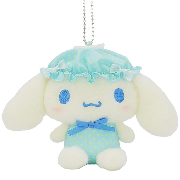 大耳狗造型玩偶吊鍊(緞帶睡帽)
