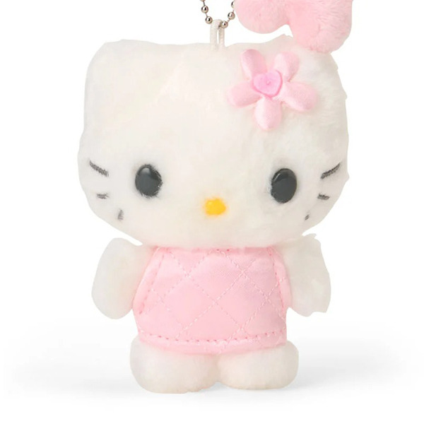 HELLO KITTY造型迷你玩偶吊鍊-粉小花(迷你絎縫菱格Ⅱ)