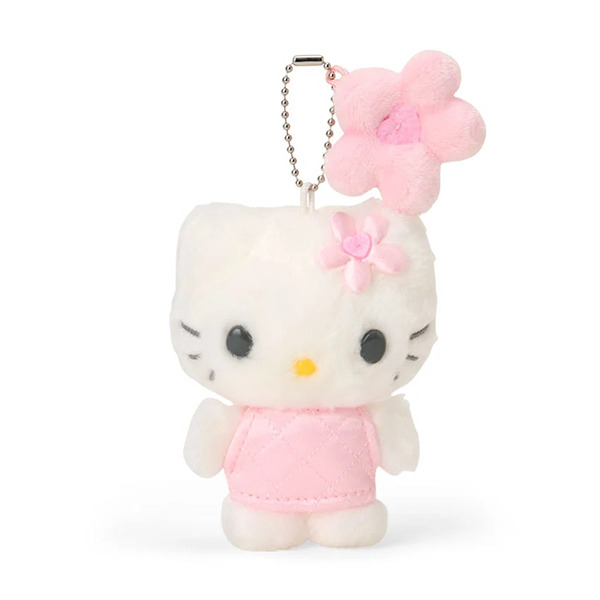 HELLO KITTY造型迷你玩偶吊鍊-粉小花(迷你絎縫菱格Ⅱ)