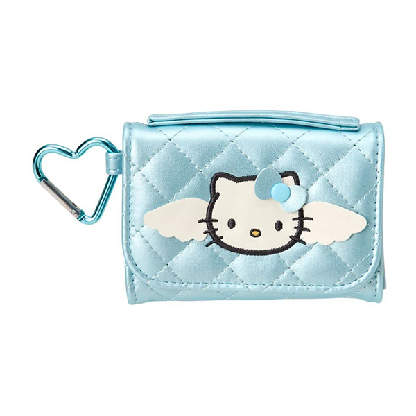 HELLO KITTY卡片零錢包附扣環-藍天使(迷你絎縫菱格Ⅱ)