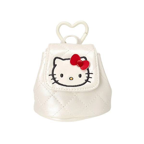HELLO KITTY小背包造型零錢包附扣環-白(迷你絎縫菱格Ⅱ)