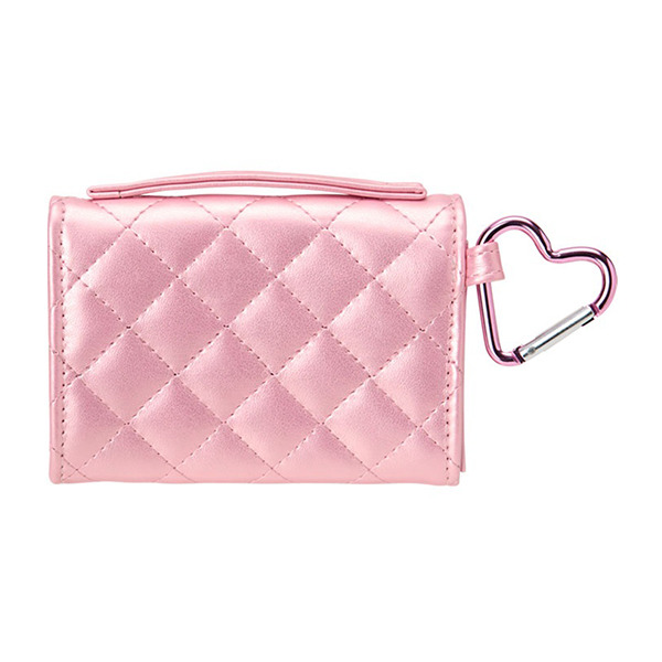 HELLO KITTY卡片零錢包附扣環-粉小花(迷你絎縫菱格Ⅱ)