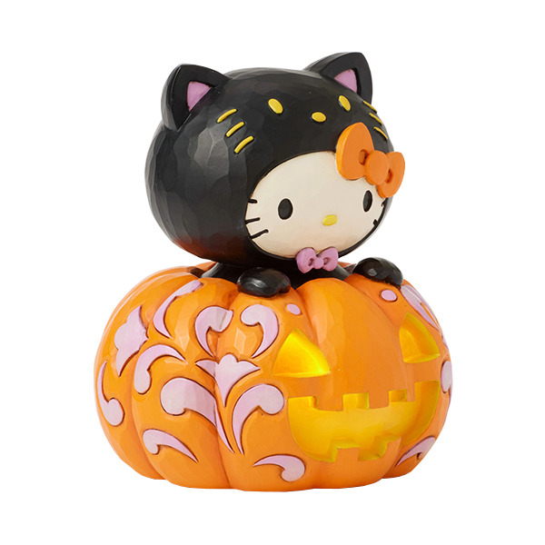 HELLO KITTY黑貓裝扮南瓜塑像-Hello Kitty Black Cat Pumpkin