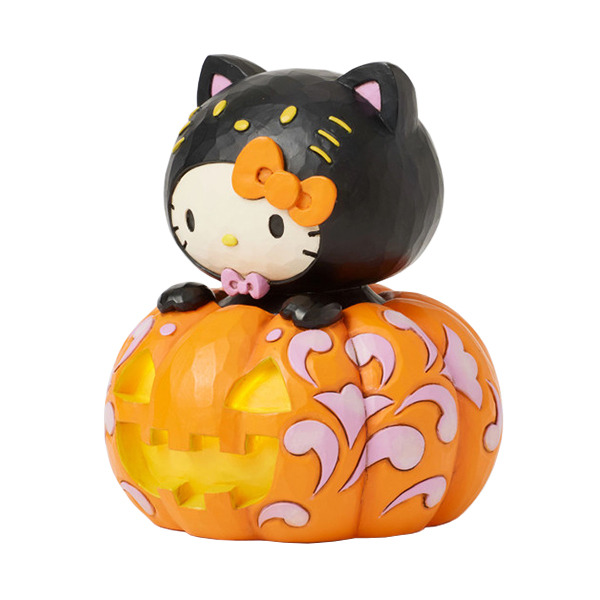 HELLO KITTY黑貓裝扮南瓜塑像-Hello Kitty Black Cat Pumpkin
